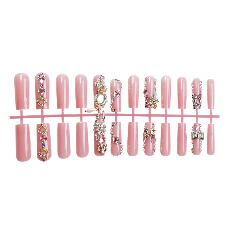 Decorative Press-On Nail Art Set with Glamorous Gem Accents Stornfield