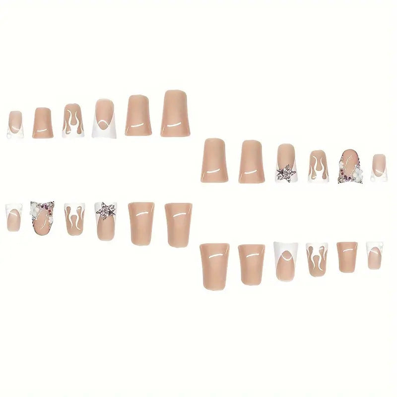 Artistic 3D Floral Press-On Nail Design Stornfield
