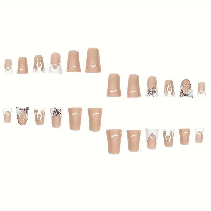 Artistic 3D Floral Press-On Nail Design Stornfield