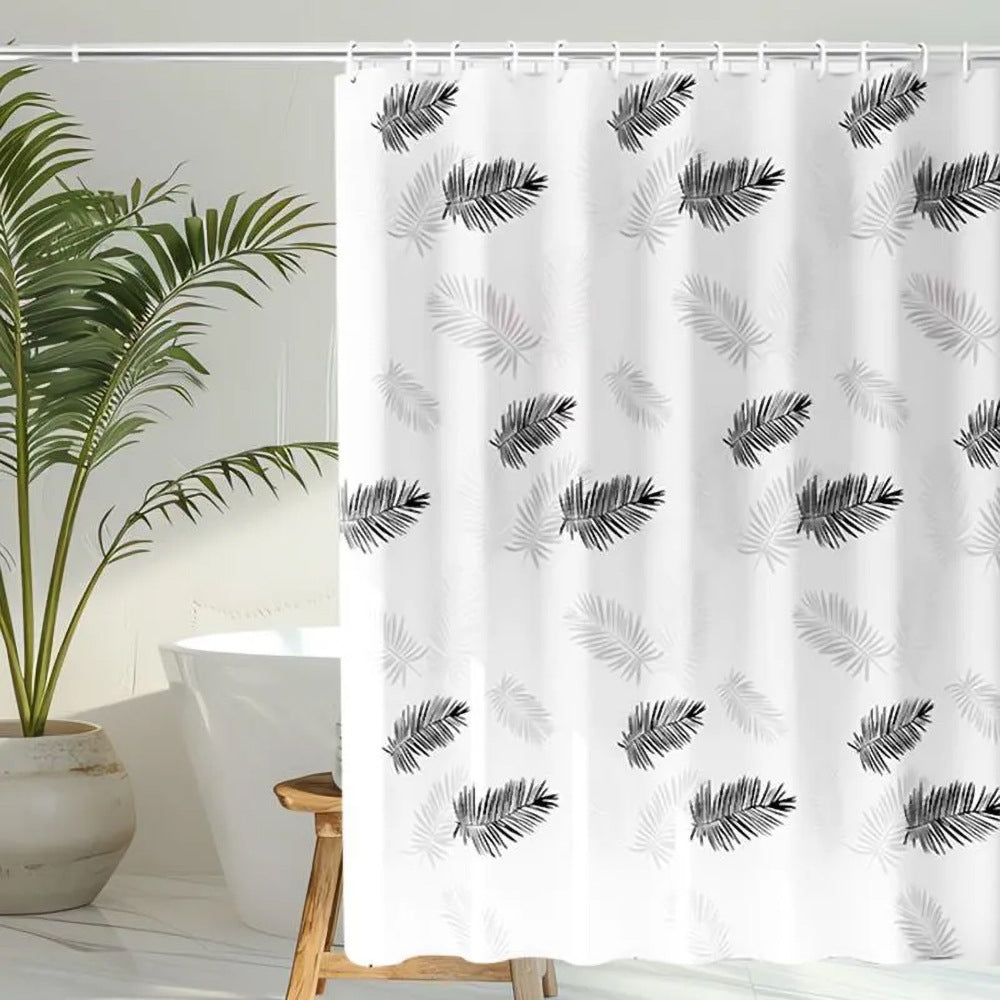Tropical Leaf Pattern Shower Curtain Stornfield