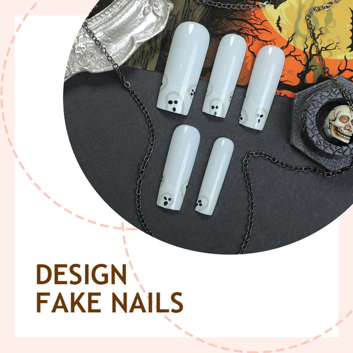 Nail art set with creepy ghost design Stornfield