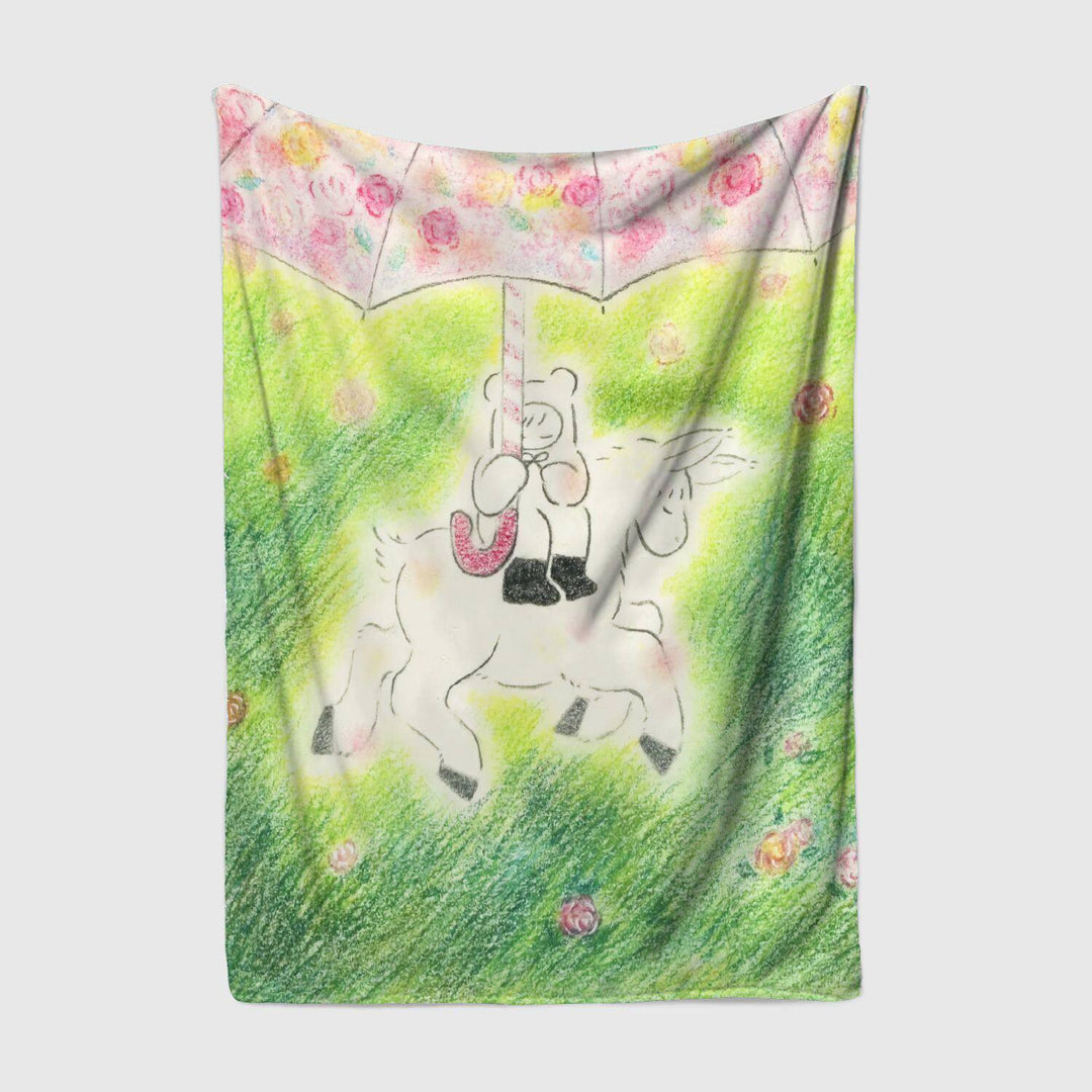 Playful Illustrated Fleece Blanket
