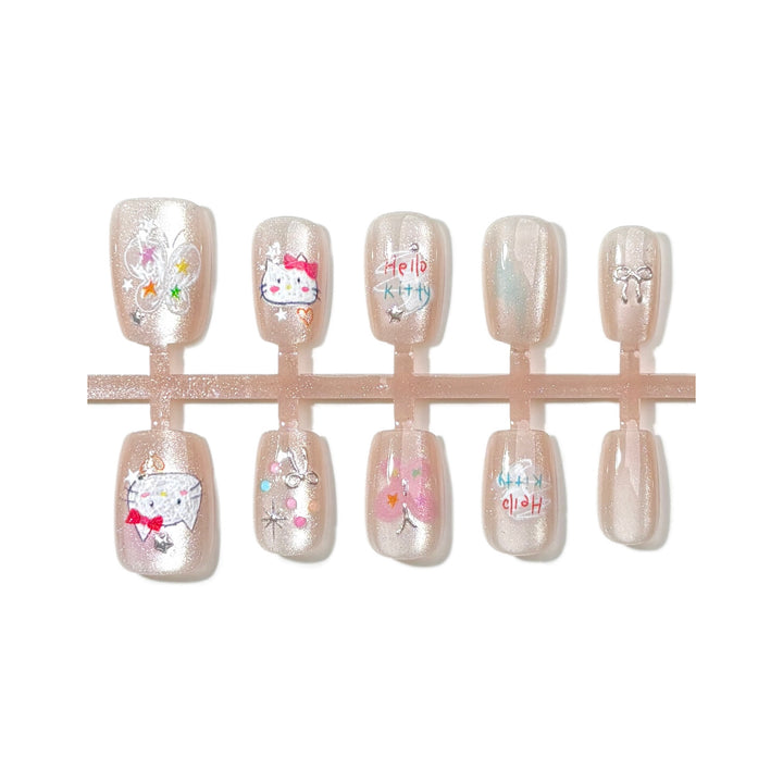 Whimsical Character-Themed Press-On Nail Art Set