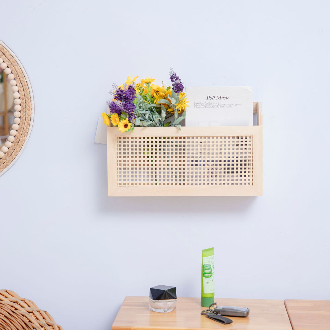Wall-Mounted Wicker Storage Organizer Stornfield