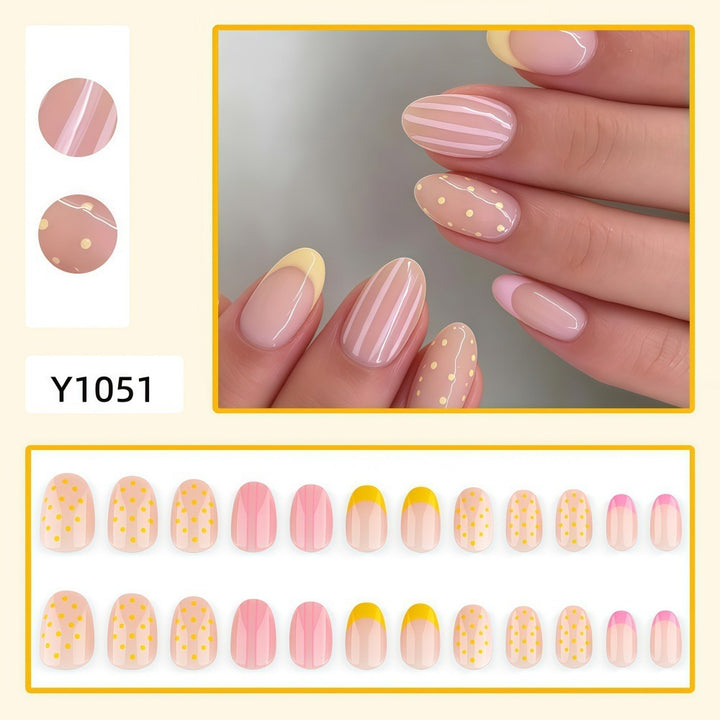 Artificial nails with modern patterns and elegant accents Stornfield