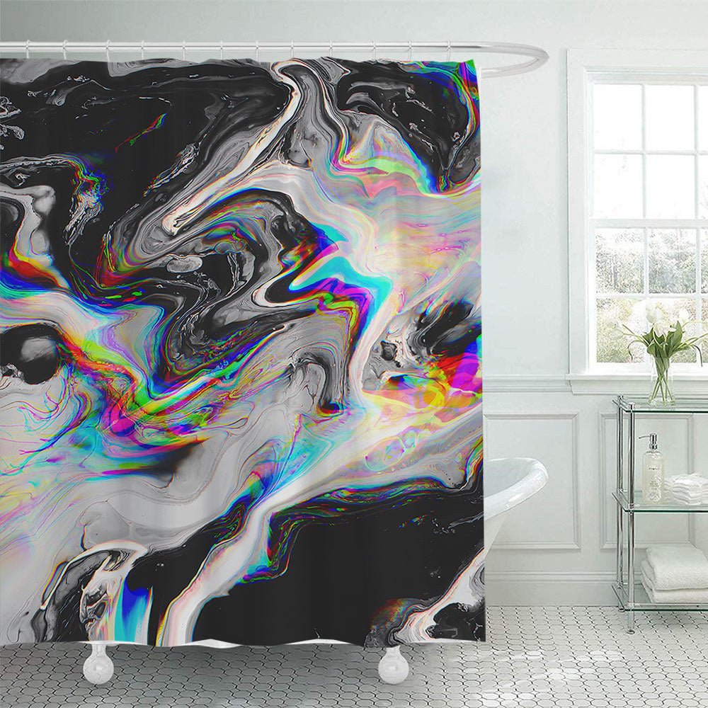 Elegant Marble-Patterned Shower Curtain Stornfield