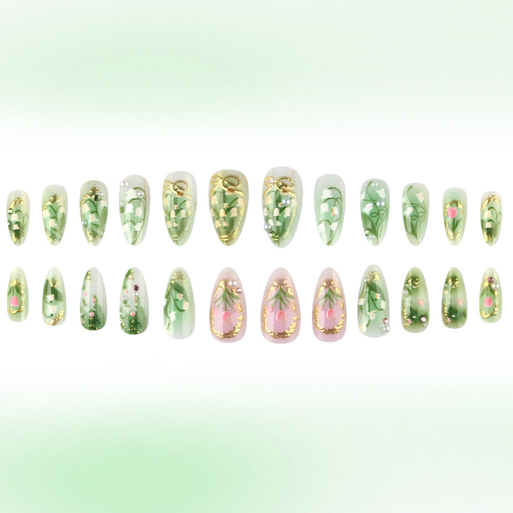Elegant Floral Stiletto Press-On Nails Stornfield