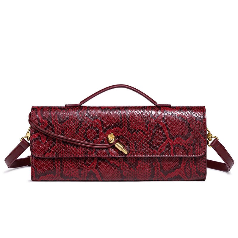 Embossed Snake Print Evening Clutch Stornfield