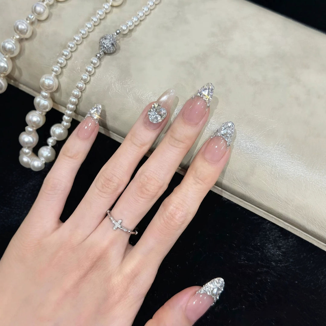 Elegant Rhinestone-Accented Press-On Nail Tips Stornfield