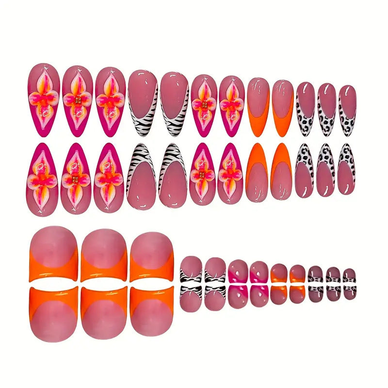 Artistic Floral and Abstract Press-On Nail Set Stornfield
