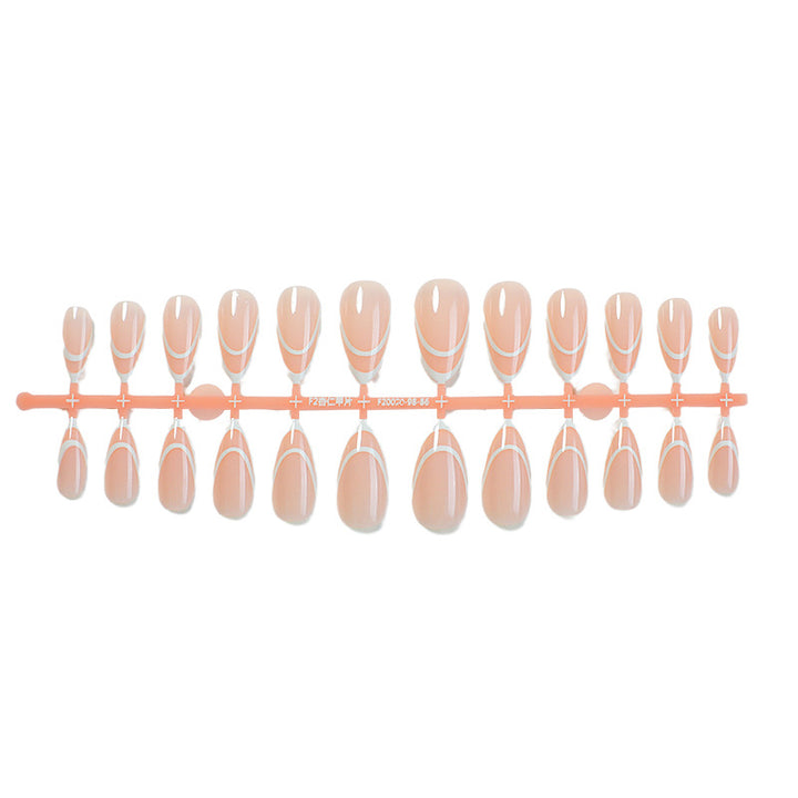 Designer Press-On Nail Set with Elegant Geometric Patterns Stornfield