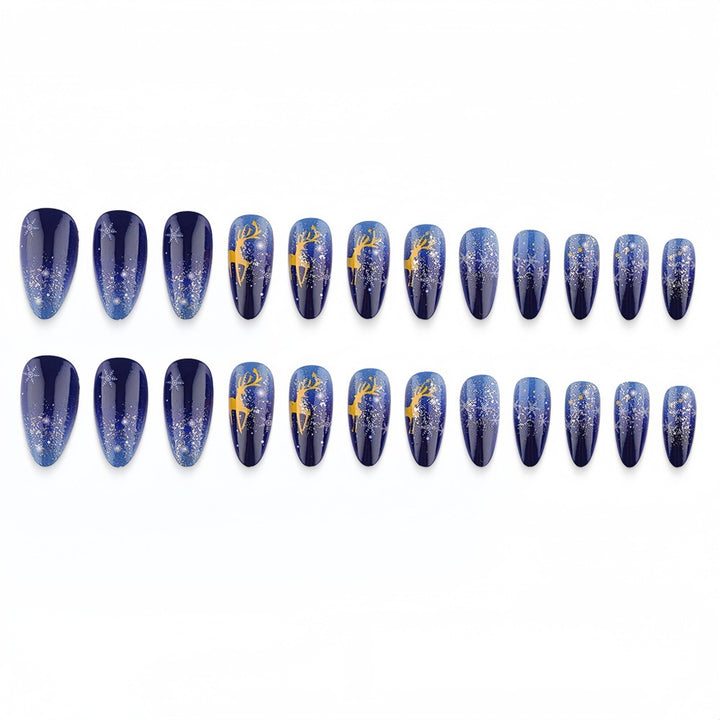 Artificial Nails in Elegant Winter Design with Sparkling Accents Stornfield
