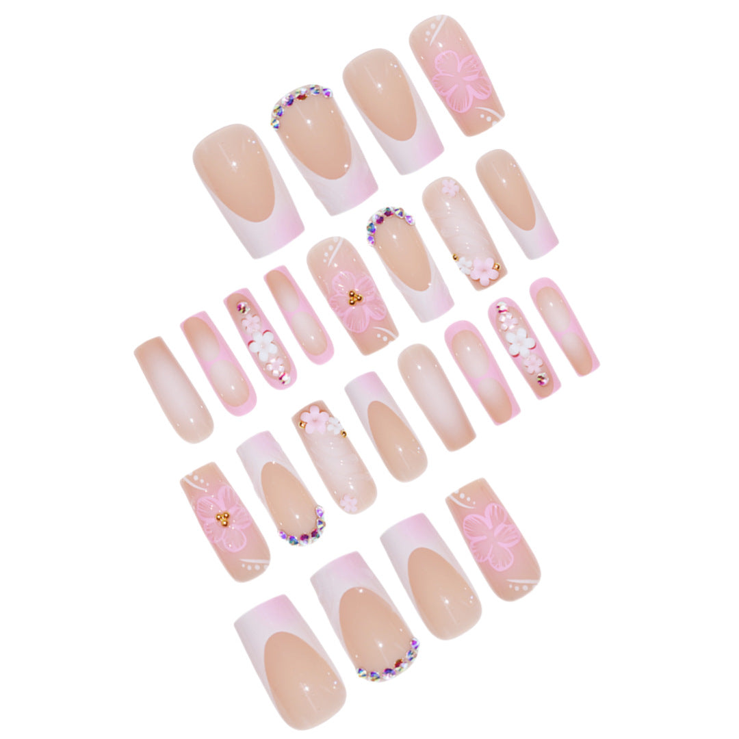 Artistic 3D Floral Press-On Nail Extenders Stornfield