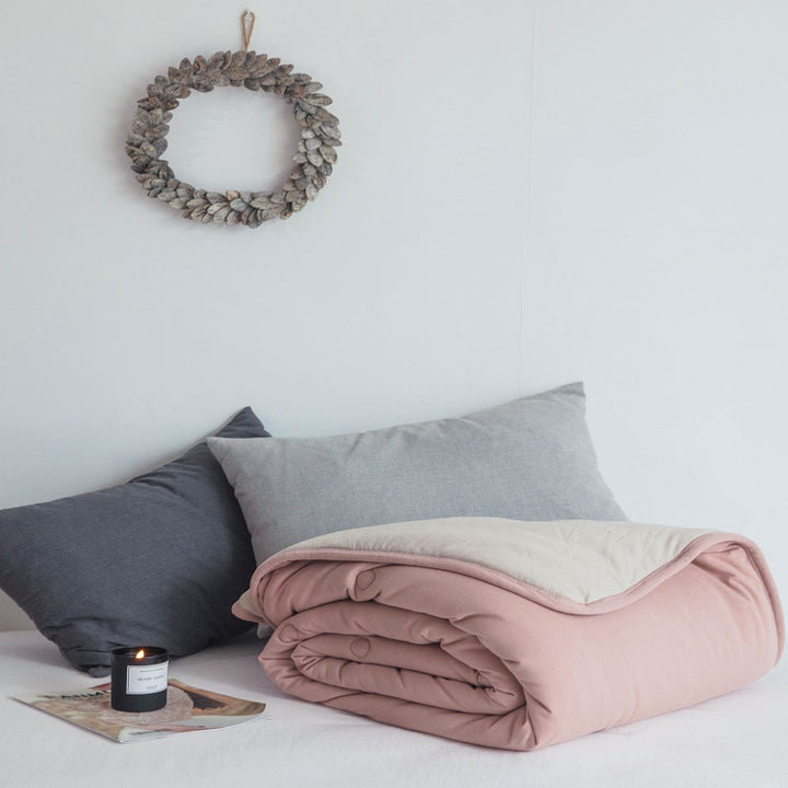 Reversible Quilted Cotton Comforter Blanket