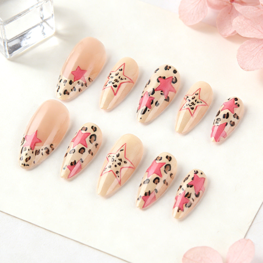 Stylish Star and Leopard Print Press-On Nails Stornfield