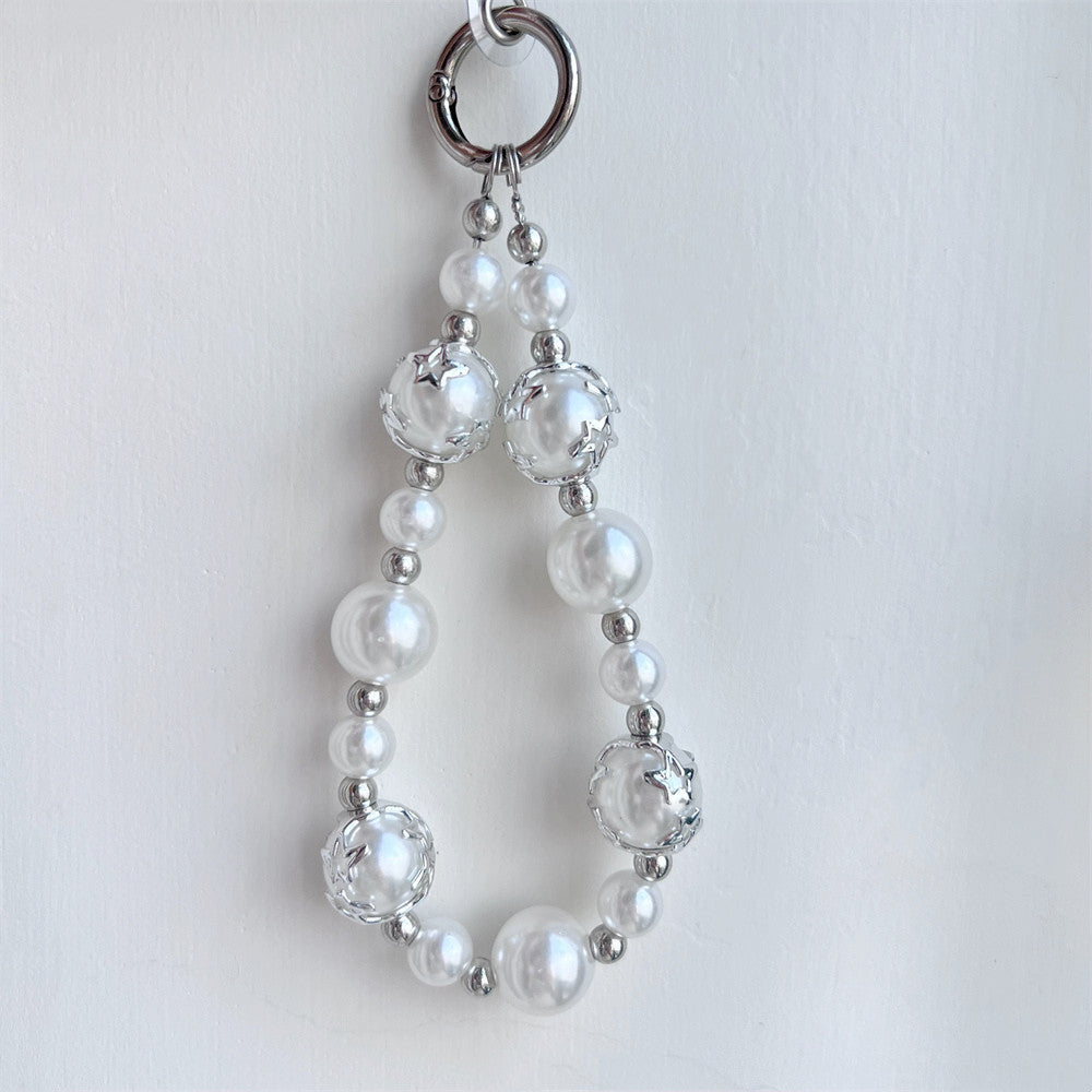 Elegant Pearl-Embellished Charm Keychain Stornfield