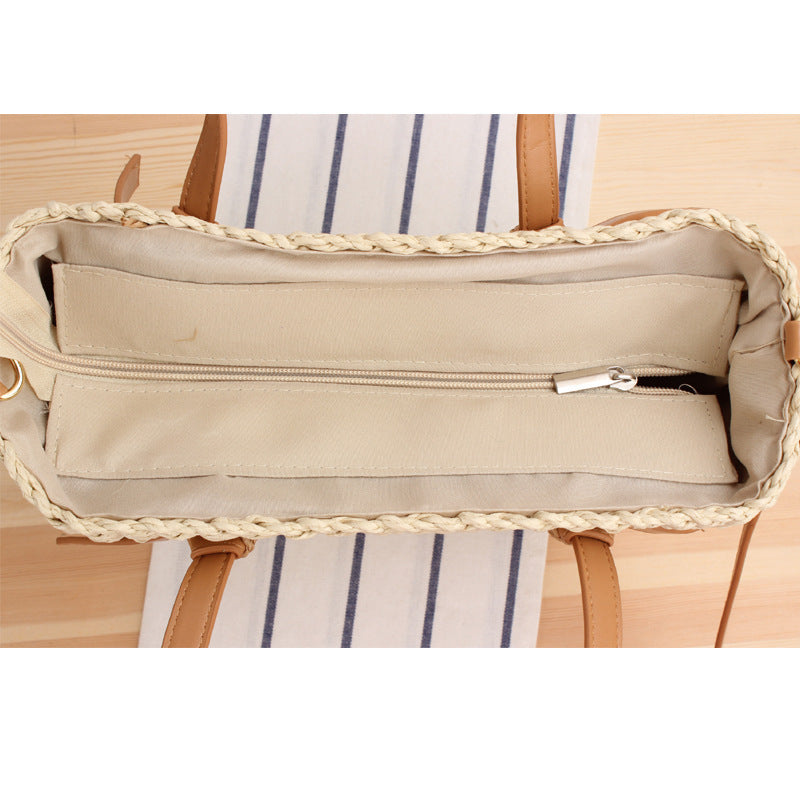 Elegant Braided Shoulder Bag with Leather Handles Stornfield