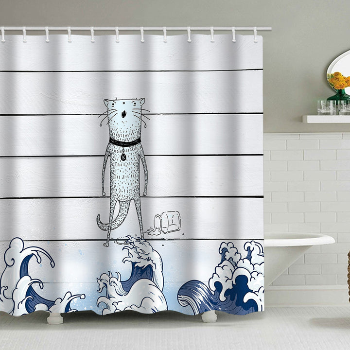 Artistic Dog Illustration Shower Curtain Stornfield