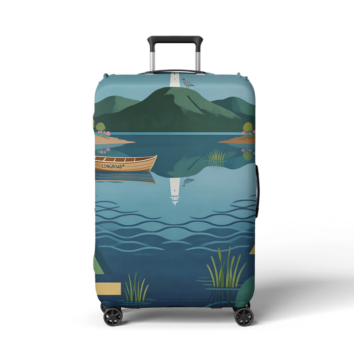 Women's suitcase cover with atmospheric landscape design Stornfield