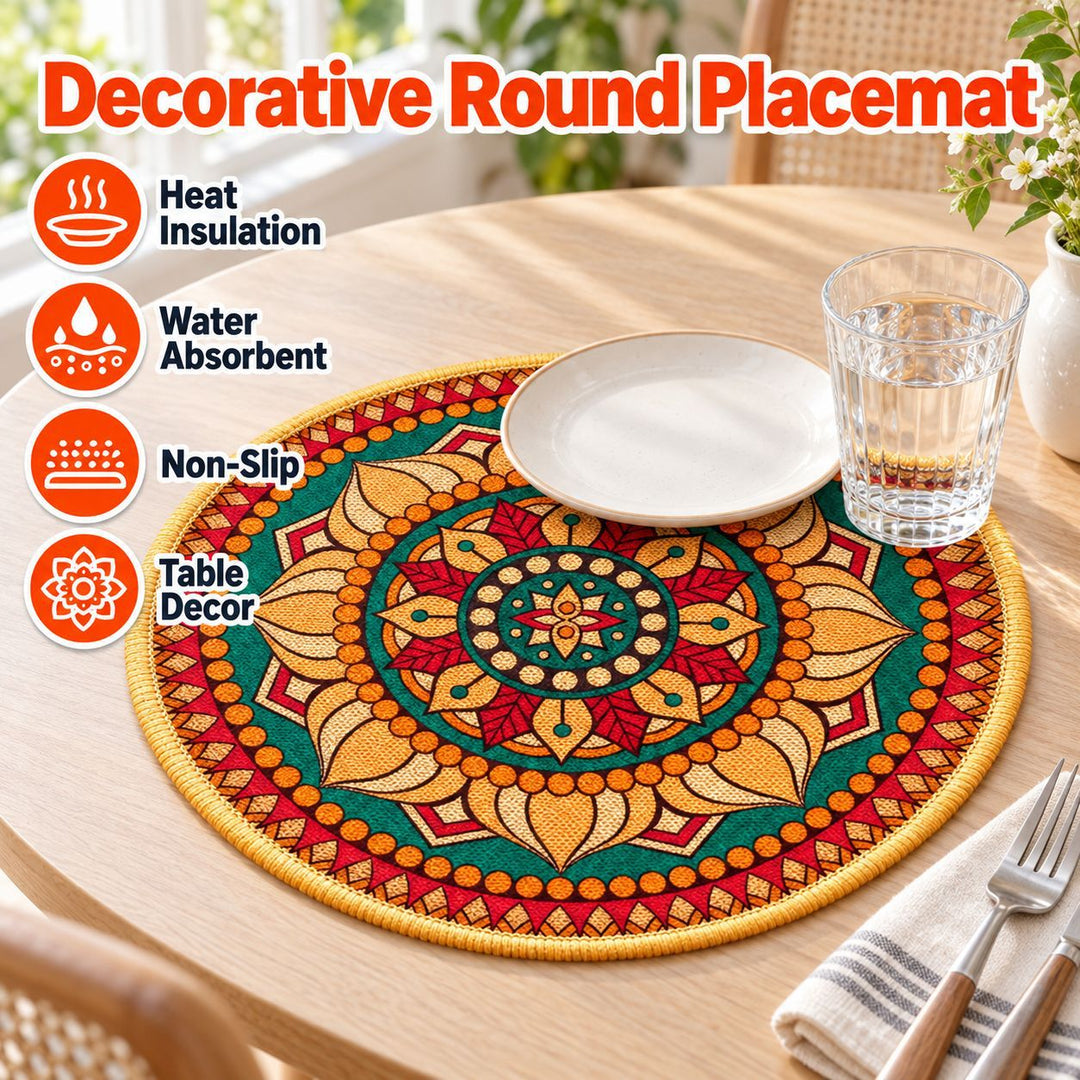 Decorative Round Floor Mat Stornfield