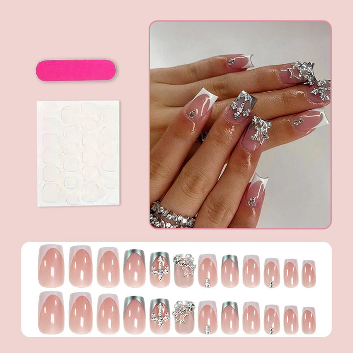 Acrylic nail set with glamorous 3D decorations and elegant accents Stornfield