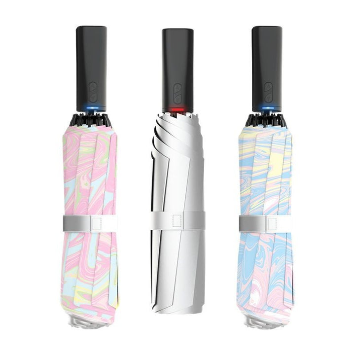 Women's automatic folding umbrella with marbled design Stornfield