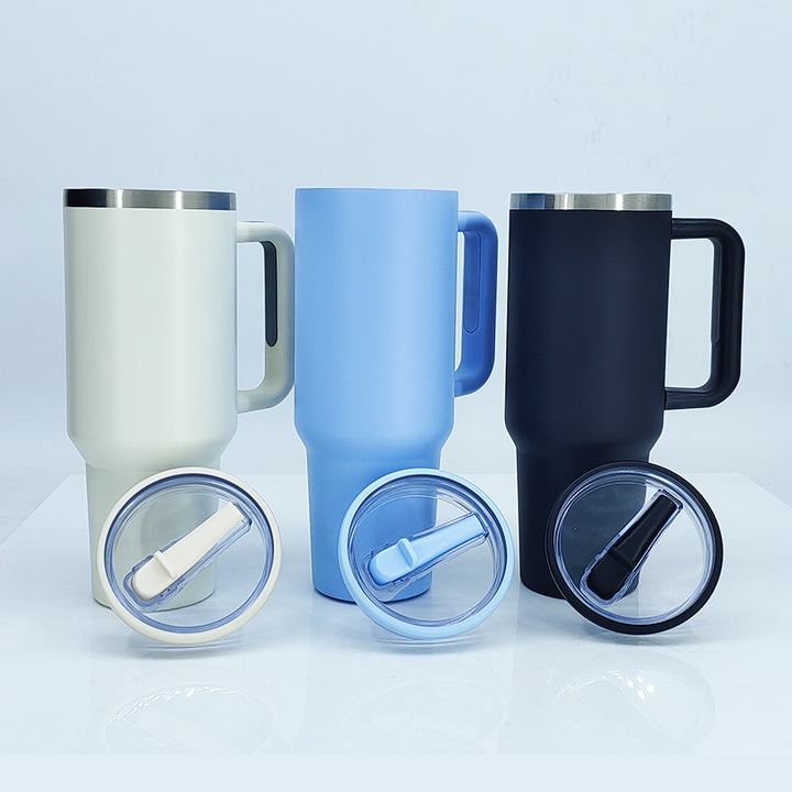 Women's insulated mug with sturdy handle and straw Stornfield