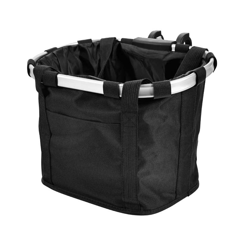 waterproof removable bicycle front basket liner with reinforced aluminum rim and quick-release handlebar hooks Stornfield