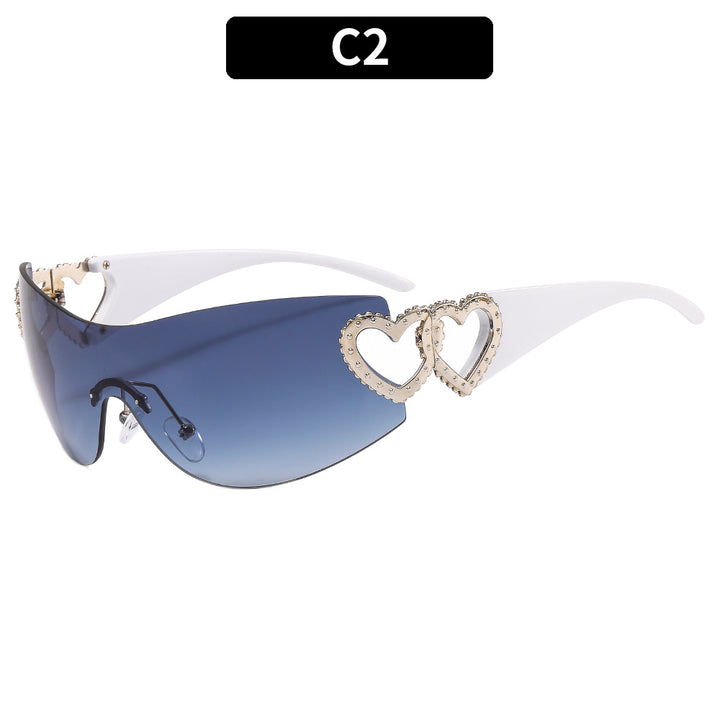 Heart-Detail Futuristic Sunglasses
