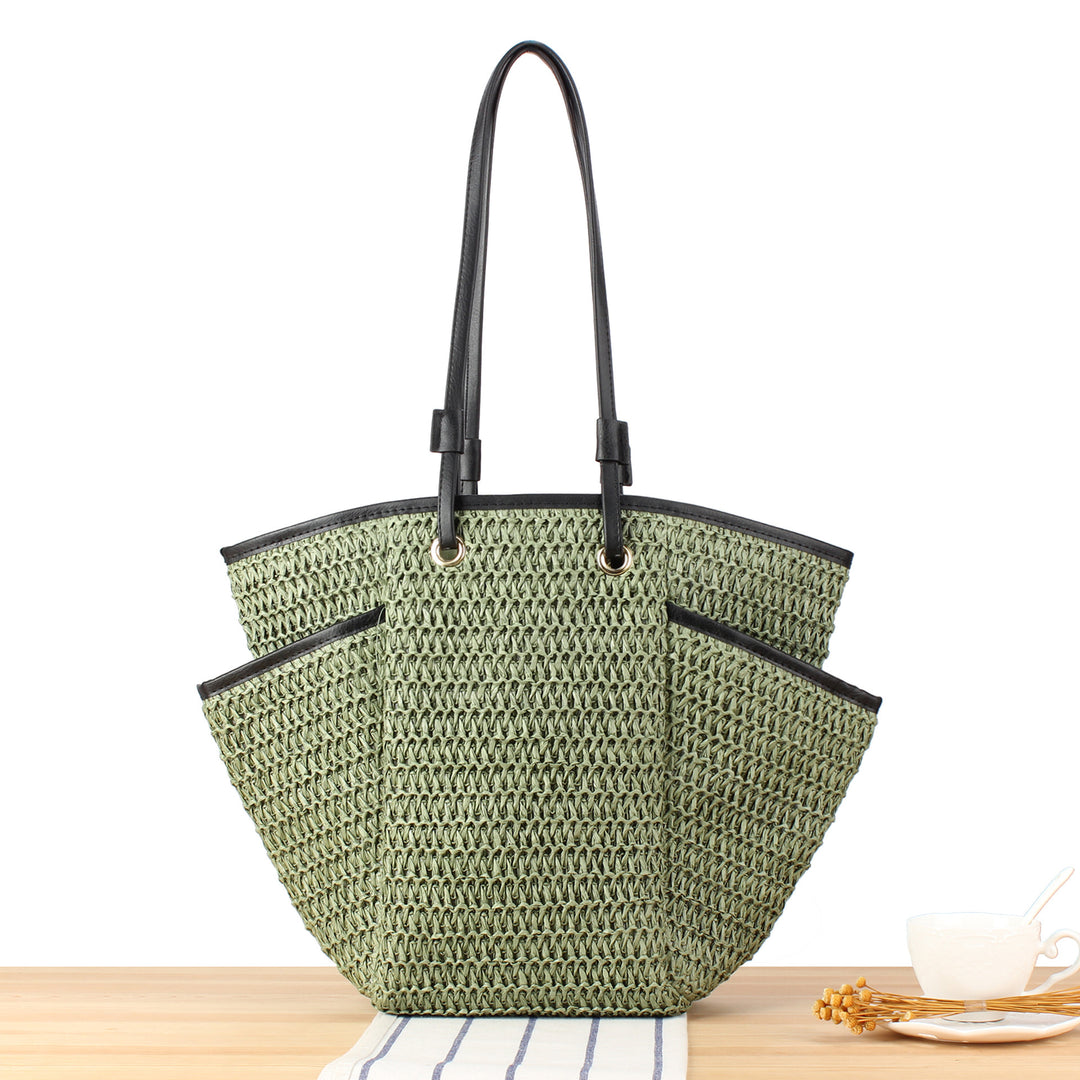 Braided Beach Bag with Elegant Leather Accent Stornfield
