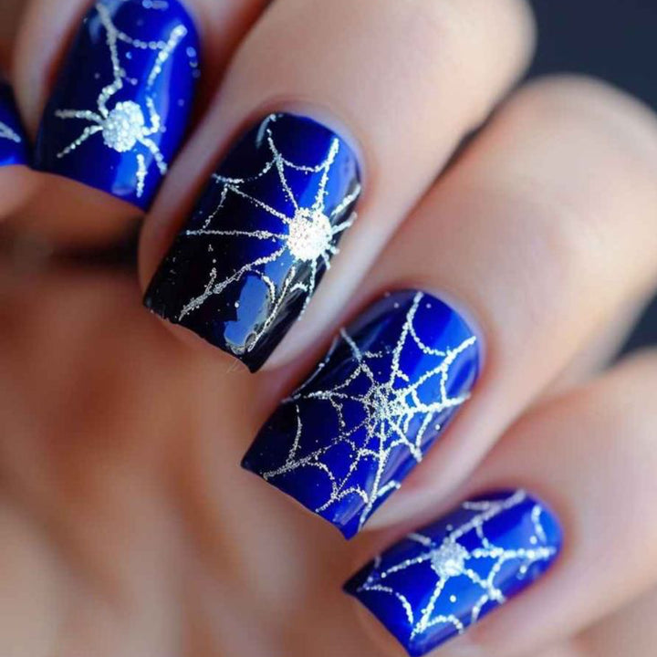 Halloween-Themed Spider Web Nail Art Extensions Stornfield