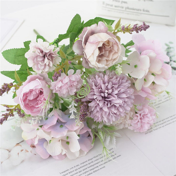 Elegant Artificial Floral Bouquet with Mixed Blooms