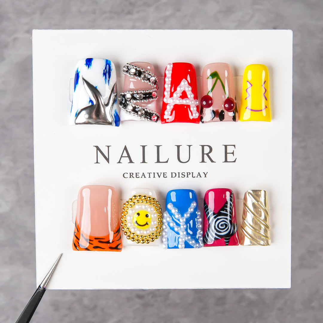 Artistic Press-On Nail Art Set