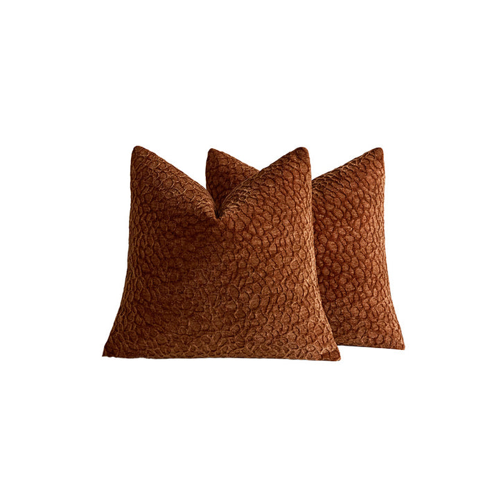 Luxury Textured Chenille Throw Pillow Covers Pair