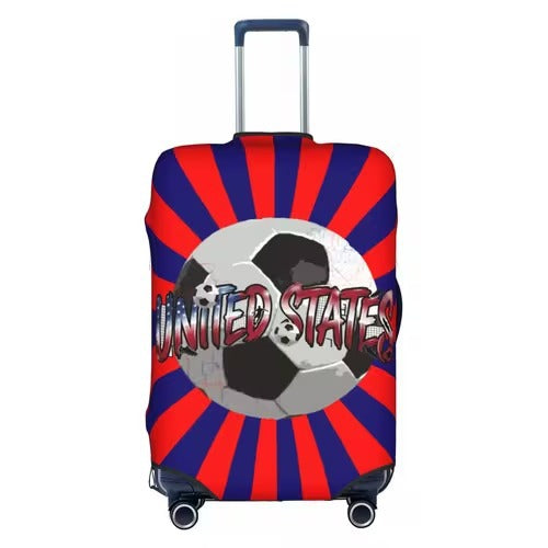 Unisex nan elastic luggage cover with football argyle pattern, tear-resistant stretch cover for trolley with handle and wheel openings Stornfield
