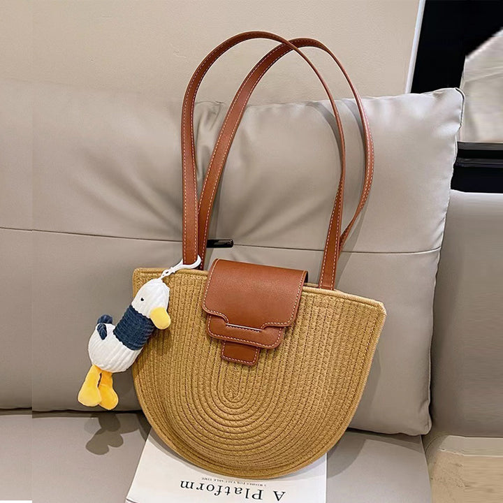 Fashionable Tote Bag Made of Woven Material with Playful Pendant Stornfield