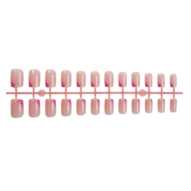 Decorative Press-On Nail Set with Stylish Geometric Design Stornfield