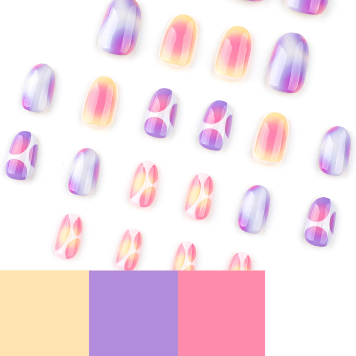Elegant and creative nail art with a gentle gradient and geometric accents Stornfield