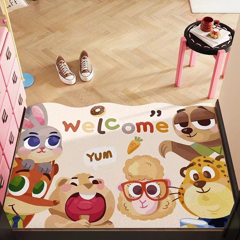 Whimsical Animal-Themed Welcome Mat