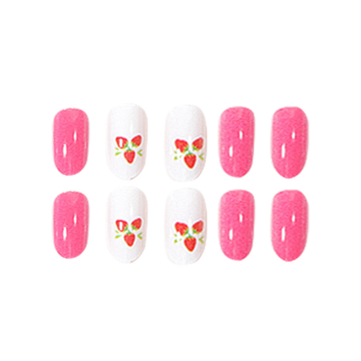 Strawberry-Themed Press-On Nail Art Set Stornfield