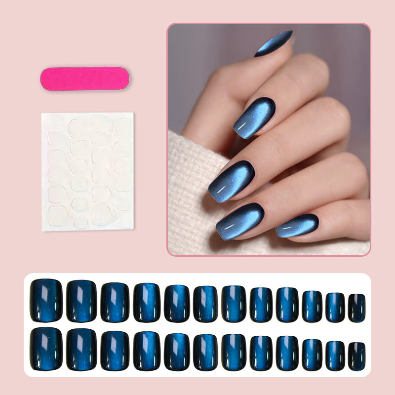 Acrylic nail set with exclusive ombre design and shimmering shine Stornfield