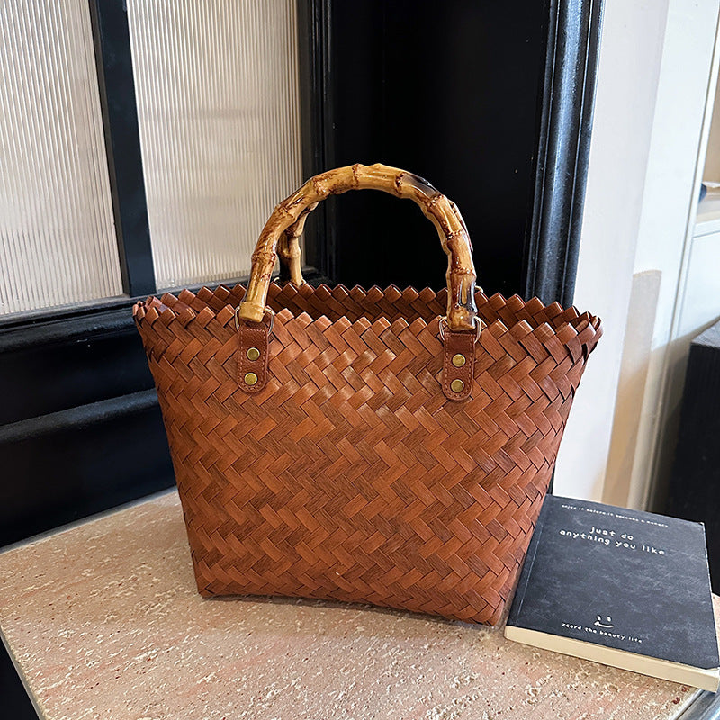 Woven Leather Tote Bag