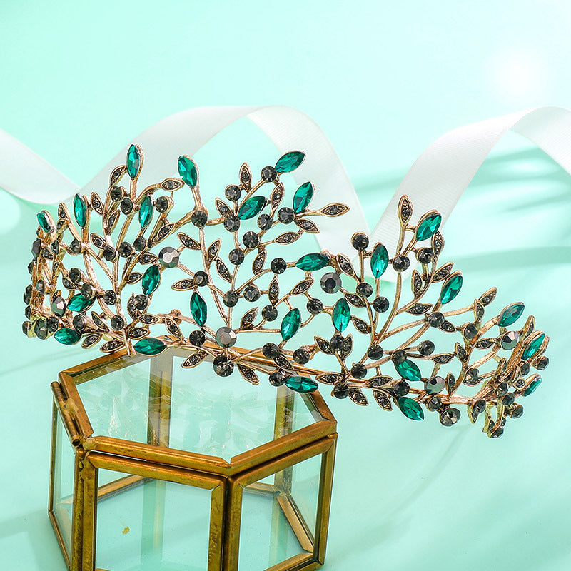 Ladies Elegant Headband with Floral Decorations and Rhinestones Stornfield