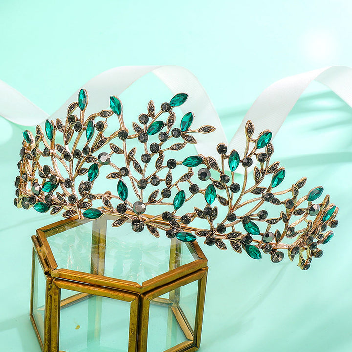 Ladies Elegant Headband with Floral Decorations and Rhinestones Stornfield