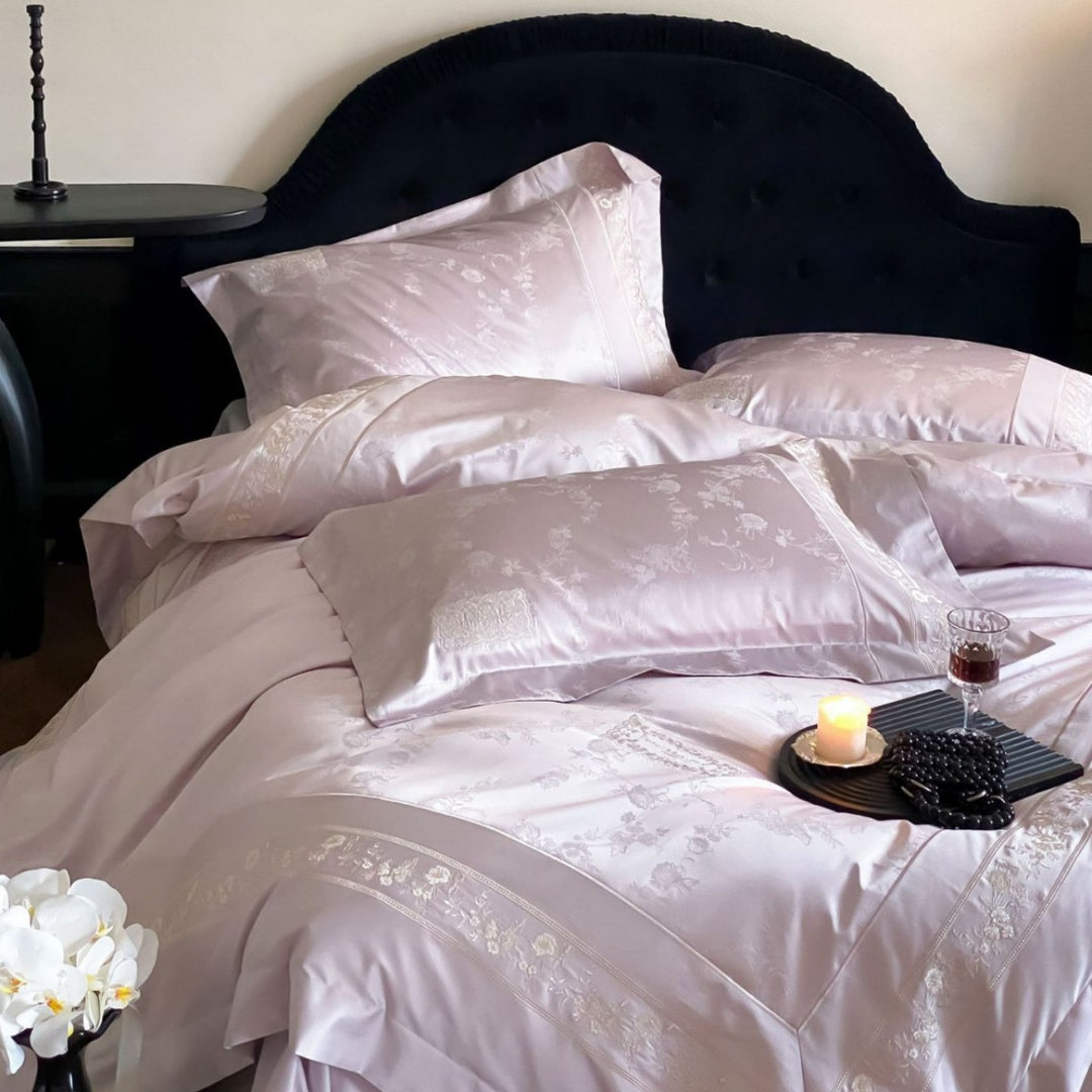 Luxury Satin Jacquard Embroidered Duvet Cover Bedding Set
