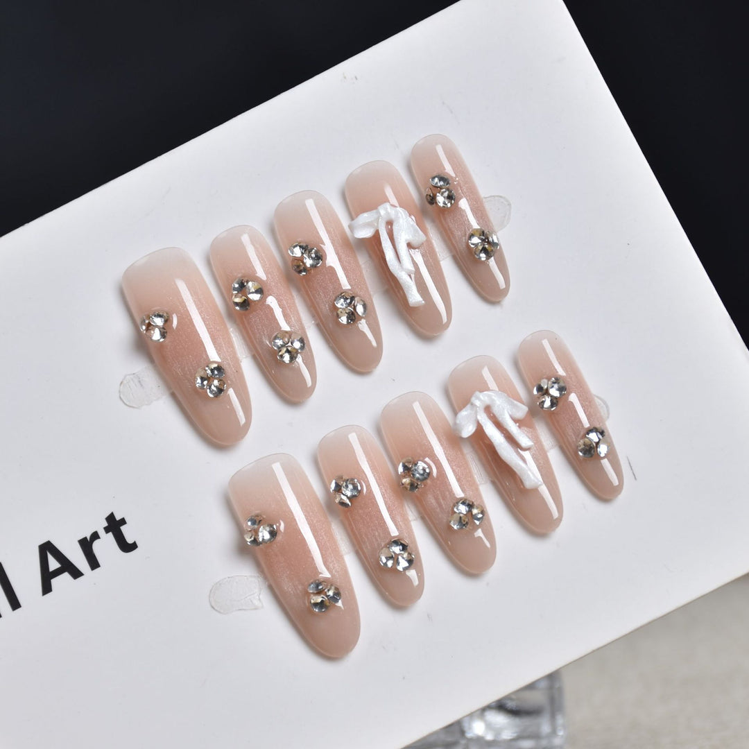 Decorative Rhinestone-Crafted Press-On Nail Extensions Stornfield