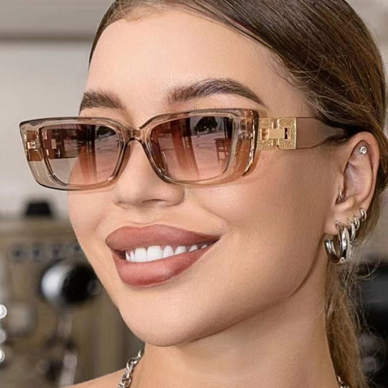 Oversized Square Frame Sunglasses with Glamorous Accent Stornfield
