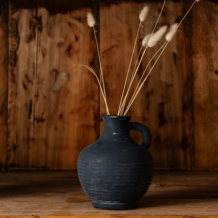 Rustic ceramic vase with handles Stornfield