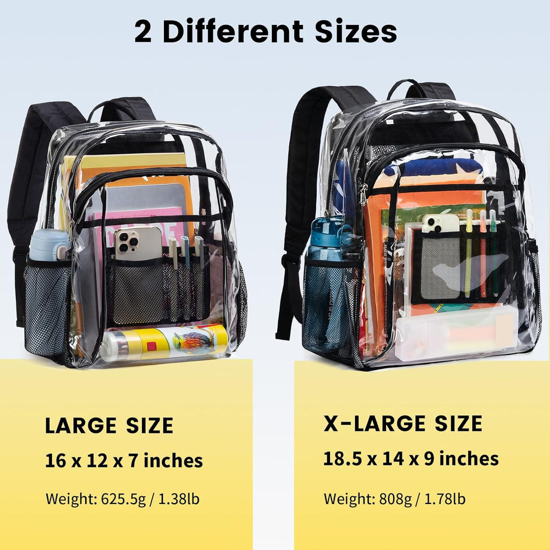 Transparent school bag with breathable mesh pockets Stornfield