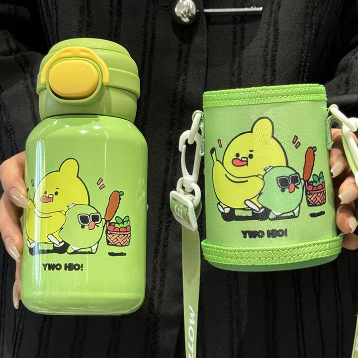 Women's insulated drinking bottle with secure flip-top lid and playful design Stornfield